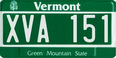 VT license plate XVA151