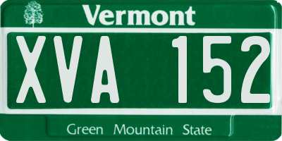 VT license plate XVA152
