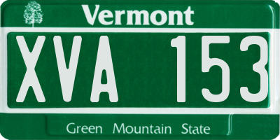 VT license plate XVA153