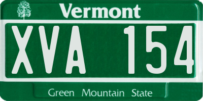 VT license plate XVA154