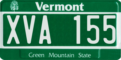VT license plate XVA155