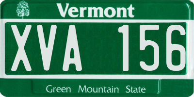 VT license plate XVA156