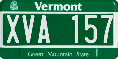 VT license plate XVA157