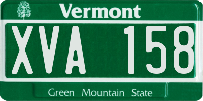 VT license plate XVA158