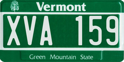 VT license plate XVA159