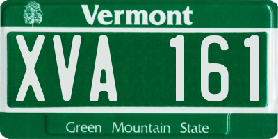 VT license plate XVA161