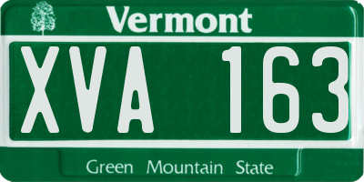 VT license plate XVA163