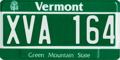 VT license plate XVA164