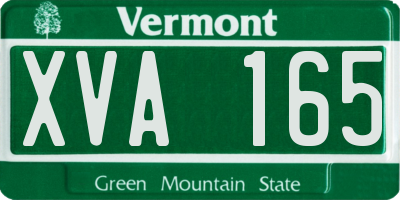 VT license plate XVA165