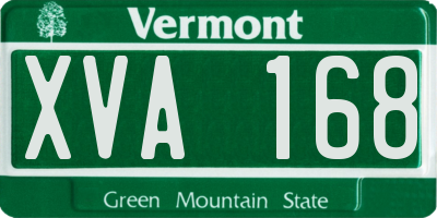 VT license plate XVA168