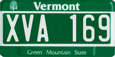 VT license plate XVA169