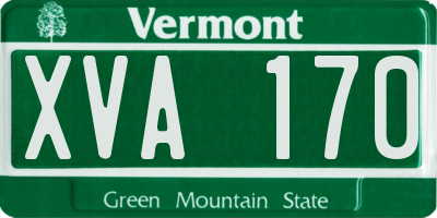 VT license plate XVA170