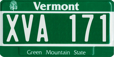 VT license plate XVA171
