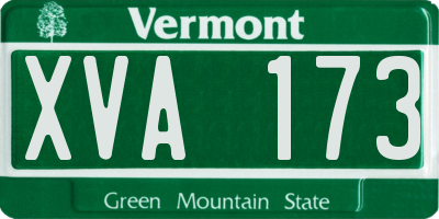 VT license plate XVA173
