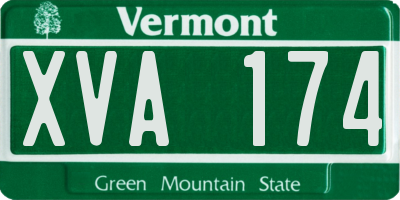 VT license plate XVA174