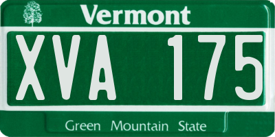 VT license plate XVA175