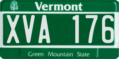 VT license plate XVA176
