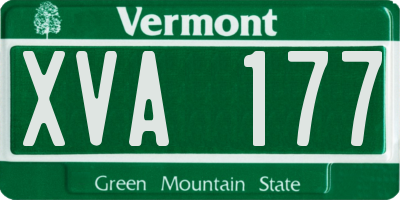 VT license plate XVA177