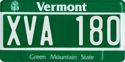 VT license plate XVA180