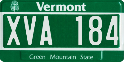 VT license plate XVA184