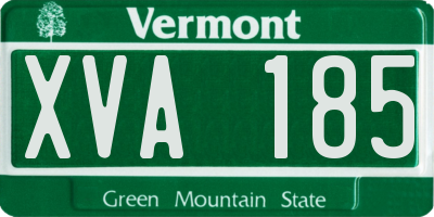 VT license plate XVA185