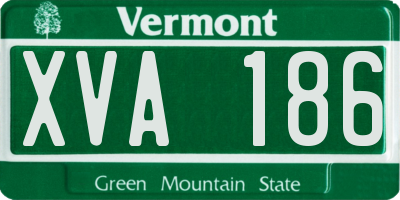 VT license plate XVA186