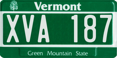 VT license plate XVA187