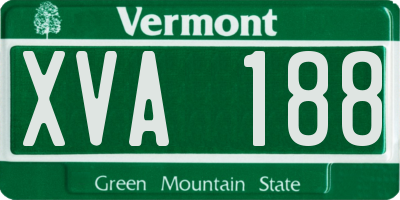 VT license plate XVA188