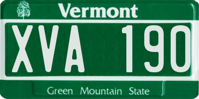 VT license plate XVA190