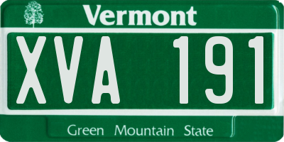 VT license plate XVA191