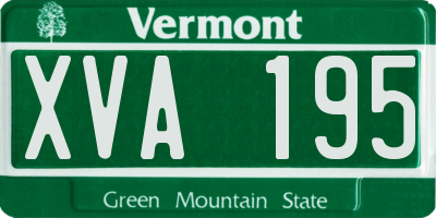 VT license plate XVA195