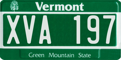 VT license plate XVA197
