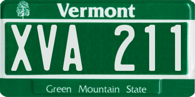 VT license plate XVA211