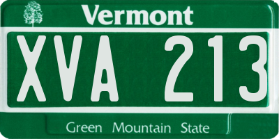 VT license plate XVA213