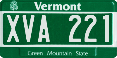 VT license plate XVA221