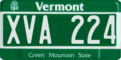 VT license plate XVA224