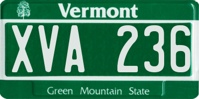 VT license plate XVA236