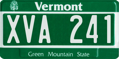 VT license plate XVA241