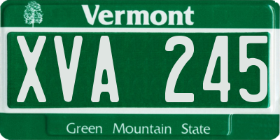 VT license plate XVA245