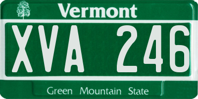 VT license plate XVA246