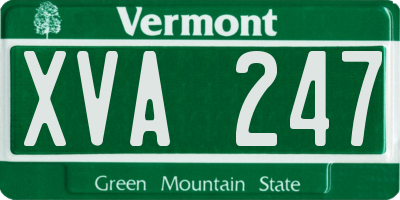 VT license plate XVA247