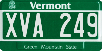 VT license plate XVA249