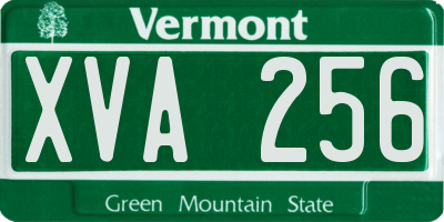 VT license plate XVA256