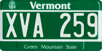 VT license plate XVA259