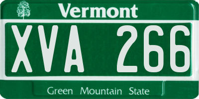 VT license plate XVA266