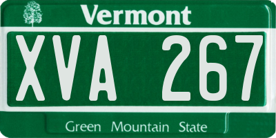 VT license plate XVA267