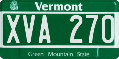 VT license plate XVA270