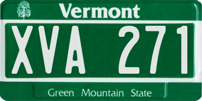 VT license plate XVA271