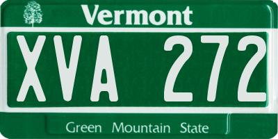 VT license plate XVA272