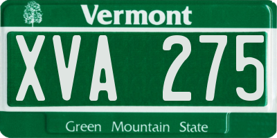 VT license plate XVA275